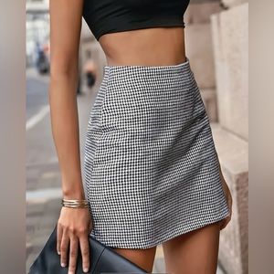 New Sophisticated Houndstooth High Waist Bodycon Skirt for Spring & Fall  Small